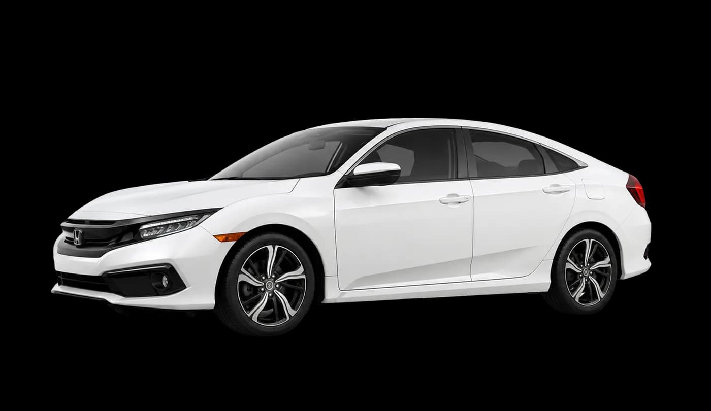 A white saloon car